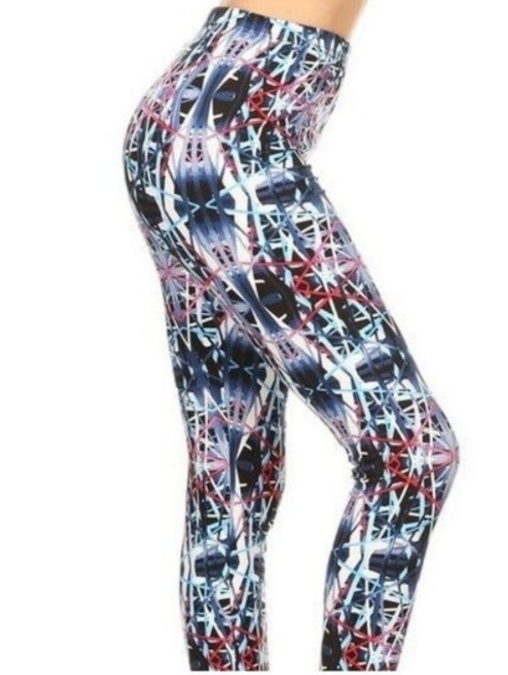 LEGGINGS DEPOT KIDS Blue & Pink Multi Print Full length Leggings Size Small NWT